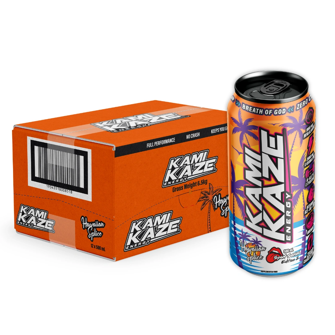 Kamikaze Energy Hawaiian Splice 500ml – 12 Pack - Image 2
