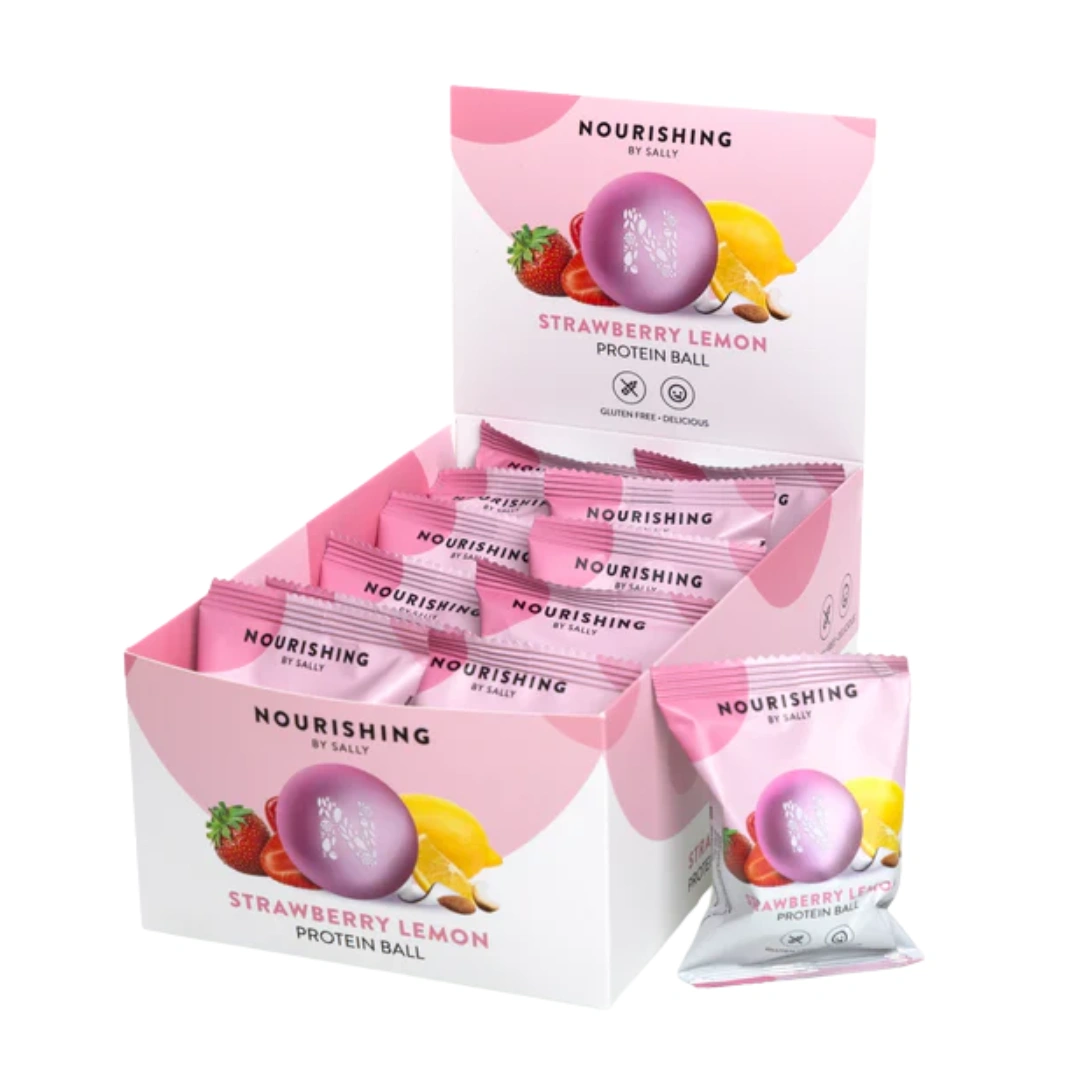 Nourishing By Sally Strawberry Lemon Protein Ball 40g - 12 Pack - Image 2