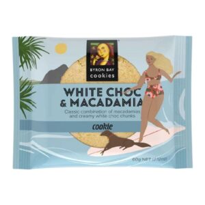 Byron Bay Cookies White Choc & Macadamia 60g – 12 Pack