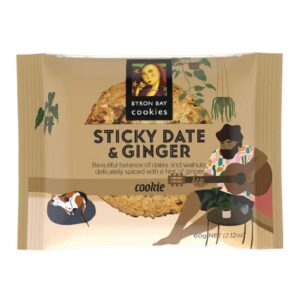 Byron Bay Cookies Sticky Date & Ginger 60g – 12 Pack