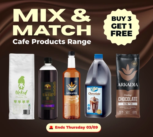 Cafe products syrups deal - buy 3, get 1 free