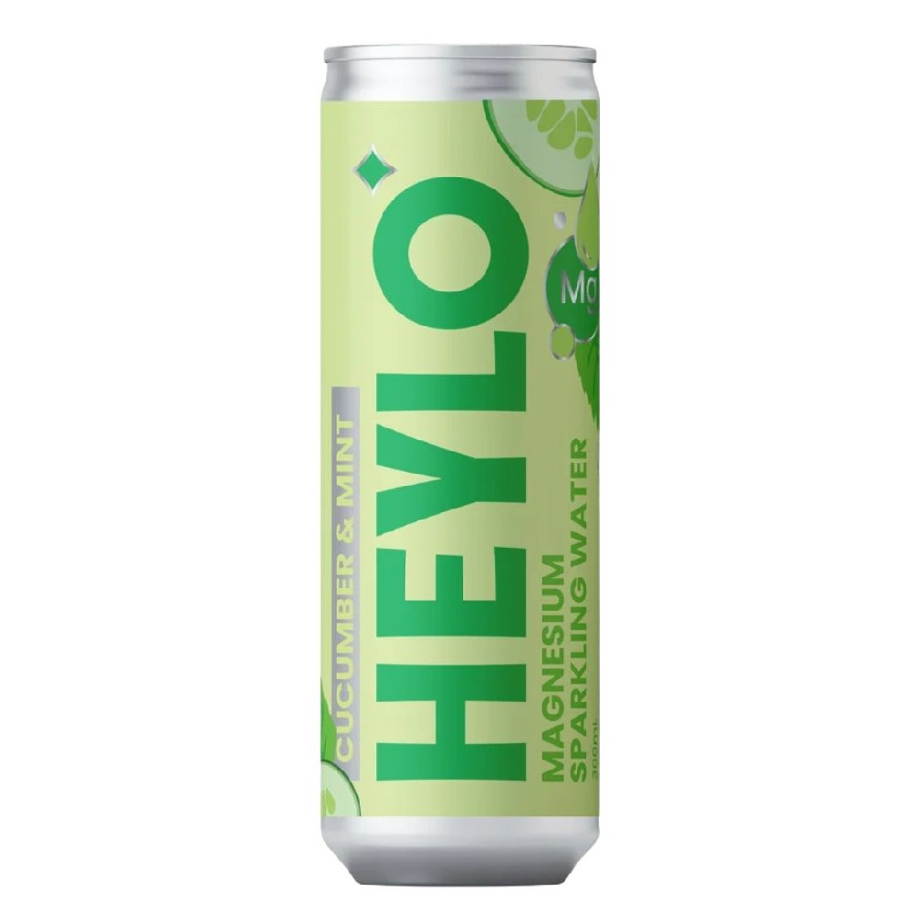 Heylo Detox Cucumber & Mint Magnesium Sparkling Water 300ml – 24 Pack