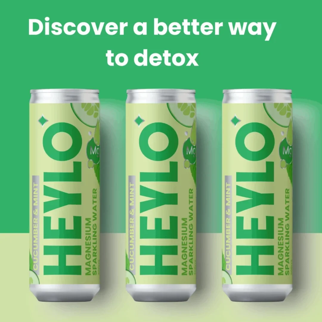 Heylo Detox Cucumber & Mint Magnesium Sparkling Water 300ml – 24 Pack - Image 6